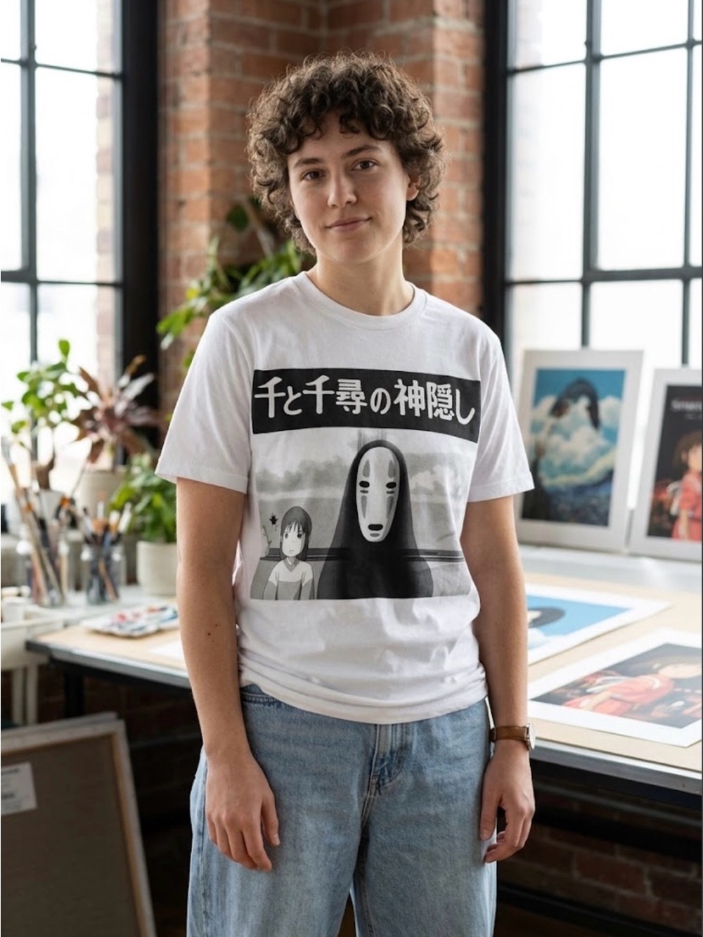 Official Studio Ghibli Spirited Away "No-Face & Chihiro" Graphic T-Shirt